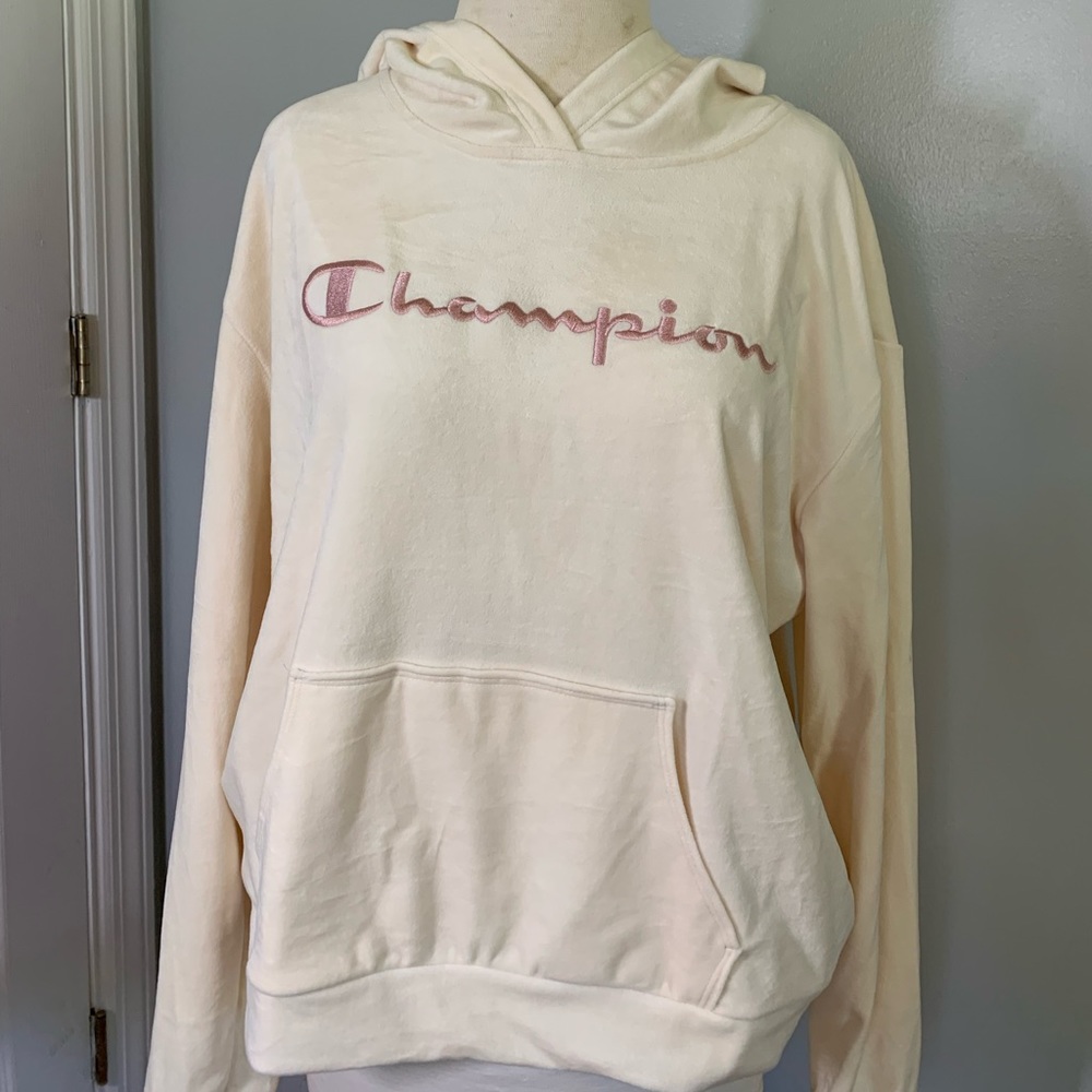 Girls large champion velvet athletic hoodie